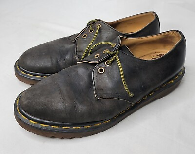 #ad Vintage Doc Martens Size 9 Black Leather 3 Hole Dress Shoes Leather England $70.00