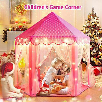 #ad Kids Play Tent Girls Princess Indoor Outdoor Large Castle Playhouse Pop Up Play $68.30