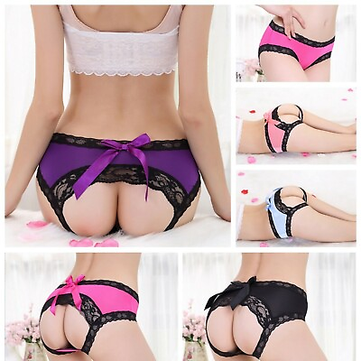 #ad ☆USA☆ Sexy Women Lace Thong G string Panties Lingerie Underwear Crotchles T back $6.10