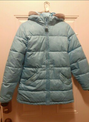 #ad Columbia Kids Girls Winter Hooded Coat Jacket Sz 14 Blue $19.40