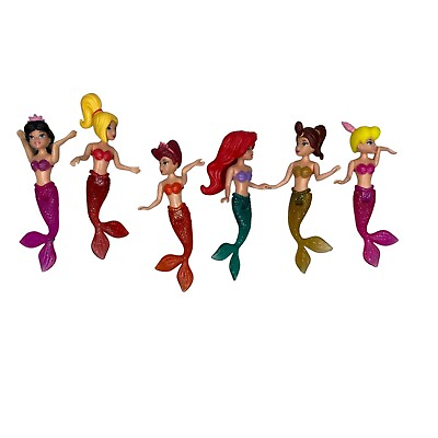 #ad Disney Princess The Little Mermaid Ariel amp; Sisters Mini Doll Figures Lot of 6 $25.00