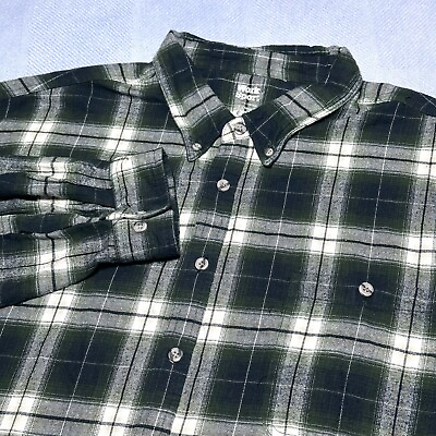 #ad Work n’ Sport Green Black Flannel Plaid Button Down Shirt Men#x27;s 4XL Tall $19.59