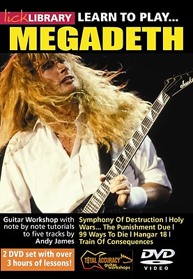 #ad Lick Library LEARN TO PLAY MEGADETH Guitar VIDEO Lessons 2 DVD with Andy James $24.95