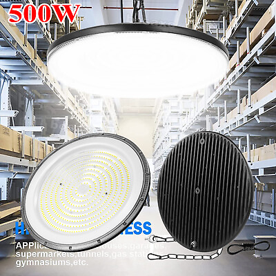 #ad 500W UFO Led High Bay Light Commercial Warehouse Factory Lighting Fixture 6500K $45.99