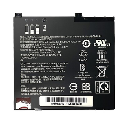 #ad New Original 5900mAh 3.8V Battery AMME2360 For FUJITSU Zebra EM7355 Tablet $55.62