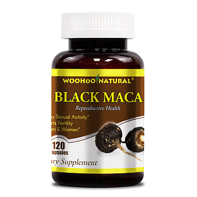 #ad WOHO Natural Black Maca 1500 mg 120 Caps Fresh Made In USA Free Shipping $16.06