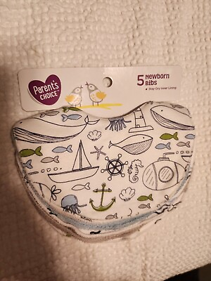 #ad Parent#x27;s Choice Water Resistant Bibs 5 Pack Infant Baby Boys NWT $9.98