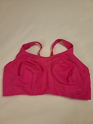 #ad CHAMPION Hot Pink Colored Back Closure Underwire Lined Sports Bra;40 42 D DD $10.49