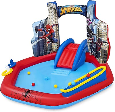 #ad Spider Man Inflatable Kids Water Play Center Summer Toy for Children Ages 2 $79.99
