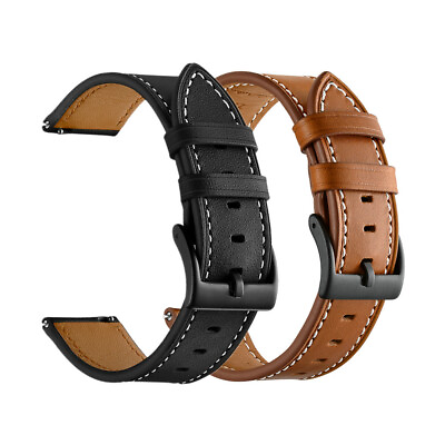 #ad 18mm 20mm 22mm Classic Genuine Leather Watch Band Strap Quick Release Wristband $10.99