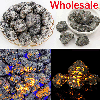 #ad Wholesale quot;Raw Polishedquot; Tumbled Yooperlite Flame Stone Fluorescent Glowing Rock $35.99