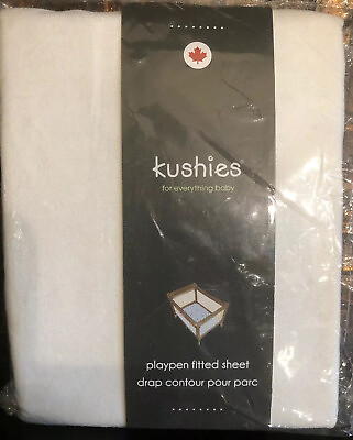 #ad Kushies Portable Play Pen Fitted Flannel Sheet Ivory $22.48
