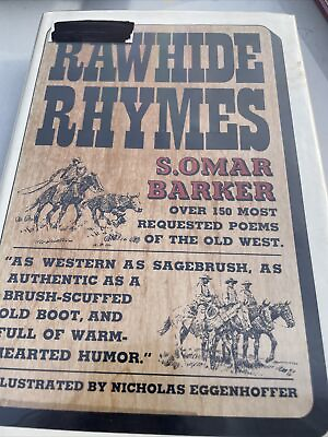 #ad Rawhide Rhymes By S. Omar Barker 1968 First Edition Hardcover Dust Jacket $115.00