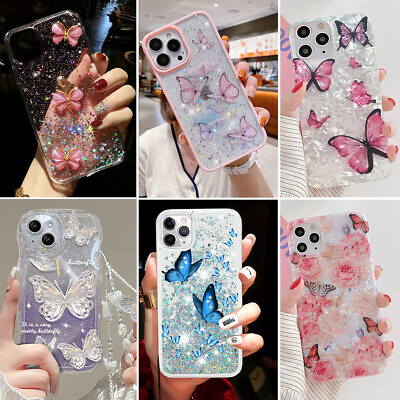 #ad Cute Butterfly Girly Cover Marble Soft Case for iPhone 15 Pro Max 14 13 12 11 XR $6.99