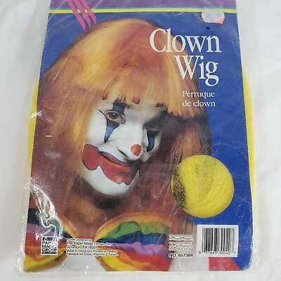 #ad Vintage 1996 Clown Wig Halloween Yellow $5.99