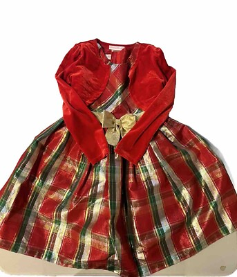 #ad bonnie jean girls holiday dress size 6x $9.75