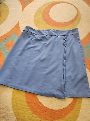 #ad Catherine Malandrino Scalloped Blue Mini Skirt Size 14 $15.00