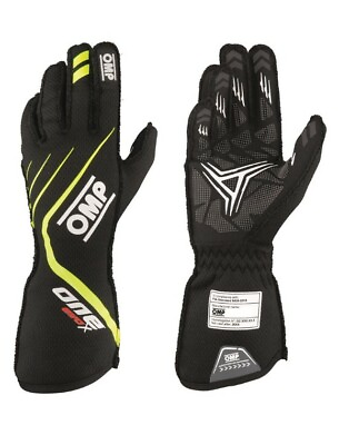 #ad NEW OMP One Evo X FIA 8856 2018 Racing Rally Gloves BLACK YELLOW Fluo GBP 177.90