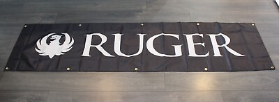 #ad Ruger Guns Banner Black Flag Big Giant Huge 2x8 feet Gun Outdoors Shop Weapons $16.17
