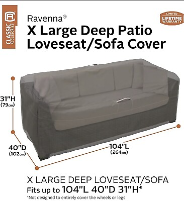 #ad Classic Accessories Ravenna Water Resistant 104 Inch Patio Sofa Loveseat Cover $39.00