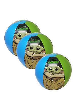 #ad Star Wars Kids Beach Ball Inflatable 13.5quot; Mandalorian Grogu Baby Yoda 3 PK Set $12.95
