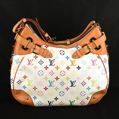#ad Louis Vuitton Greta Monogram Multicolor White Canvas Top Handle Shoulder Handbag $699.99