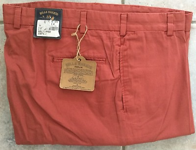 #ad NWT Bills Khakis Red M2 WRPB Plain Front POPLIN Size 35 Weathered Red $165 $74.99