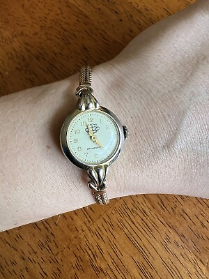 #ad Vintage Manual Winding Genova Women Antimagnetic Watch Swiss Gold Tone 5.75” $24.99