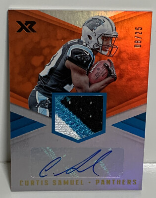 #ad 2017 XR Football Curtis Samuel Auto Patch Rookie RC Panthers # RSA CS #8 25 SSP $21.99