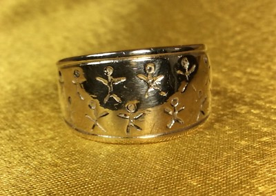 #ad 925 Sterling Silver Happy Children Band Ring Size 8.5 Fine Jewelry $34.98