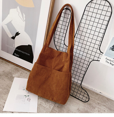 #ad Corduroy Tote Bag Women Corduroy Shopping Bag Shoulder Bag Hand Bag $23.99