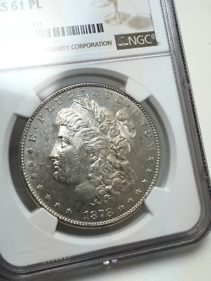 #ad 1878 quot;Reverse of 78quot; Morgan Silver Dollar MS 61 PL NGC Bright White $220.00