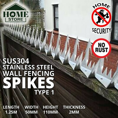 #ad Free Shipping Stainless Steel Security Wall Anti Climb Fencing Spikes Type1 $554.10