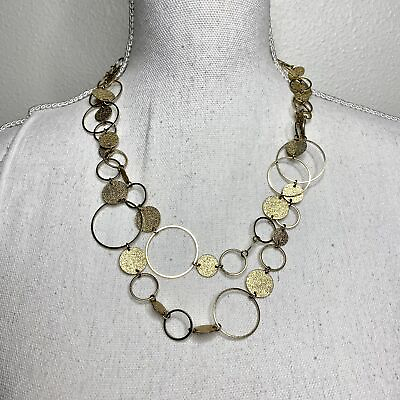#ad New York amp; Co. Layered Gold Circle Necklace $8.97