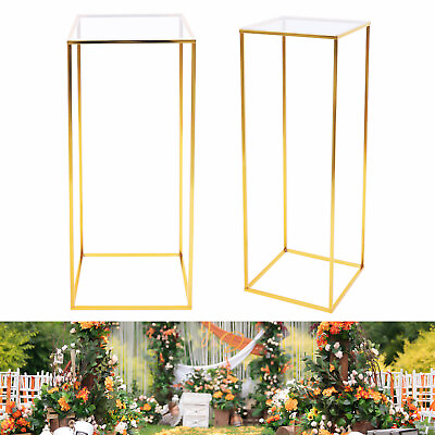 #ad Flower Stand Gold Metal Display Pedestal Party Wedding Home Decor Pillar Stand $17.86