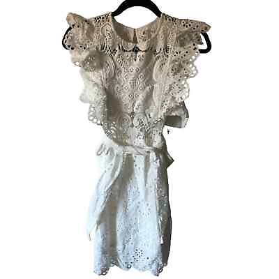 #ad $598 Nightcap Clothing White Eyelet Lace Tie Behind Dress New with tags size 1 $144.50