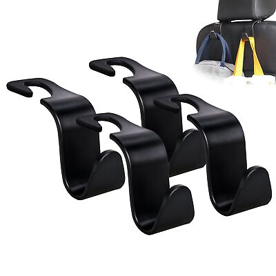 #ad 4 Pack Car Seat Headrest Hook Hanger Storage Organizer Universal Black S Type $9.49