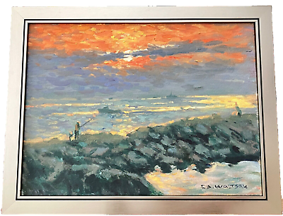 #ad quot;Sunset Seascapesquot; Oil Painting by Robert Waltsak 14x18.5 Inches $641.99