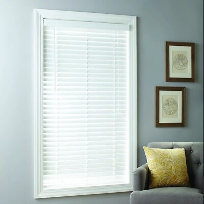 #ad Modern White Window 2quot; Cordless Faux Wood Horizontal BlindsMultiple sizes US $25.55