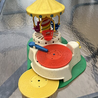 #ad Vintage 1981 Fisher Price Little People Change A Tune Carousel 170 Record Player $173.00
