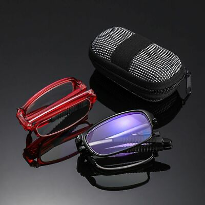 #ad 2PCS Compact Eyewear Presbyopic Glasses Folding with Zipper Case Reading Glasses $12.58