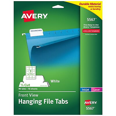#ad Avery Print Write On Hanging Tabs 1 5 Tab 2 1 16 White 90 Pack 5567 $15.95