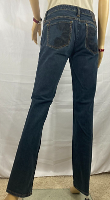#ad Ed Hardy Y2K Low Rise Straight Dark Denim Jeans Embroidered Geisha Womens 30 $75.00