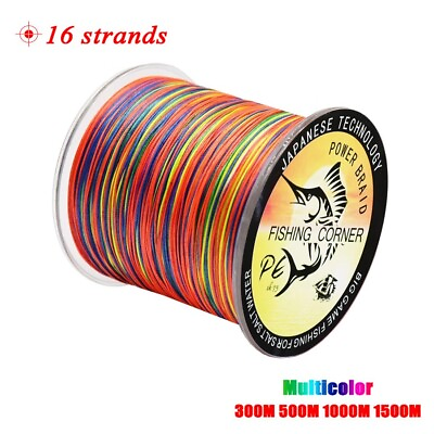 #ad Braided Fishing Line 16 Strands PE Braid Multicolor Super Power Japan Multifilam $103.01