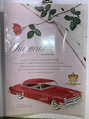 #ad Vintage Chrysler Imperial Car Red Print Ad 1952 Holiday Magazine Full Page $14.00