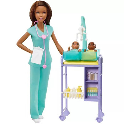 #ad Career Barbie Baby Doctor Pediatrician Doll Play set amp; babies $23.50