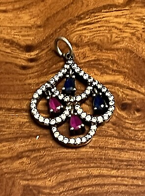 #ad Ruby And Sapphire Vintage Pendant $29.00