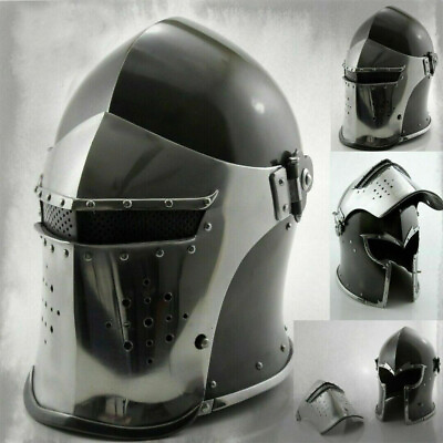 #ad Medieval BLACK Knight Crusader Helmet $72.00