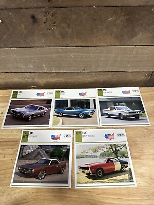 #ad Vintage Lot Of 5 1968 1972 AMC Car Photo Spec Sheets $29.99
