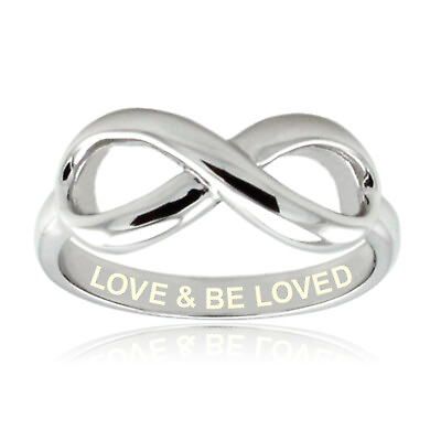 #ad Sterling Silver 925 quot;Love amp; Be Lovedquot; Infinity Ring $15.00